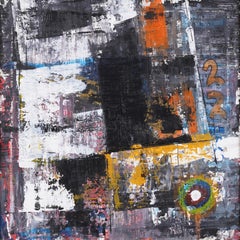 Vintage American Modernist Abstract Expressionist Pintura al óleo enmarcada