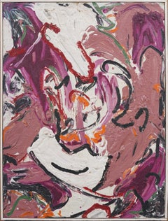 Vintage American Modernist Abstract Expressionist Framed Original Oil Painting