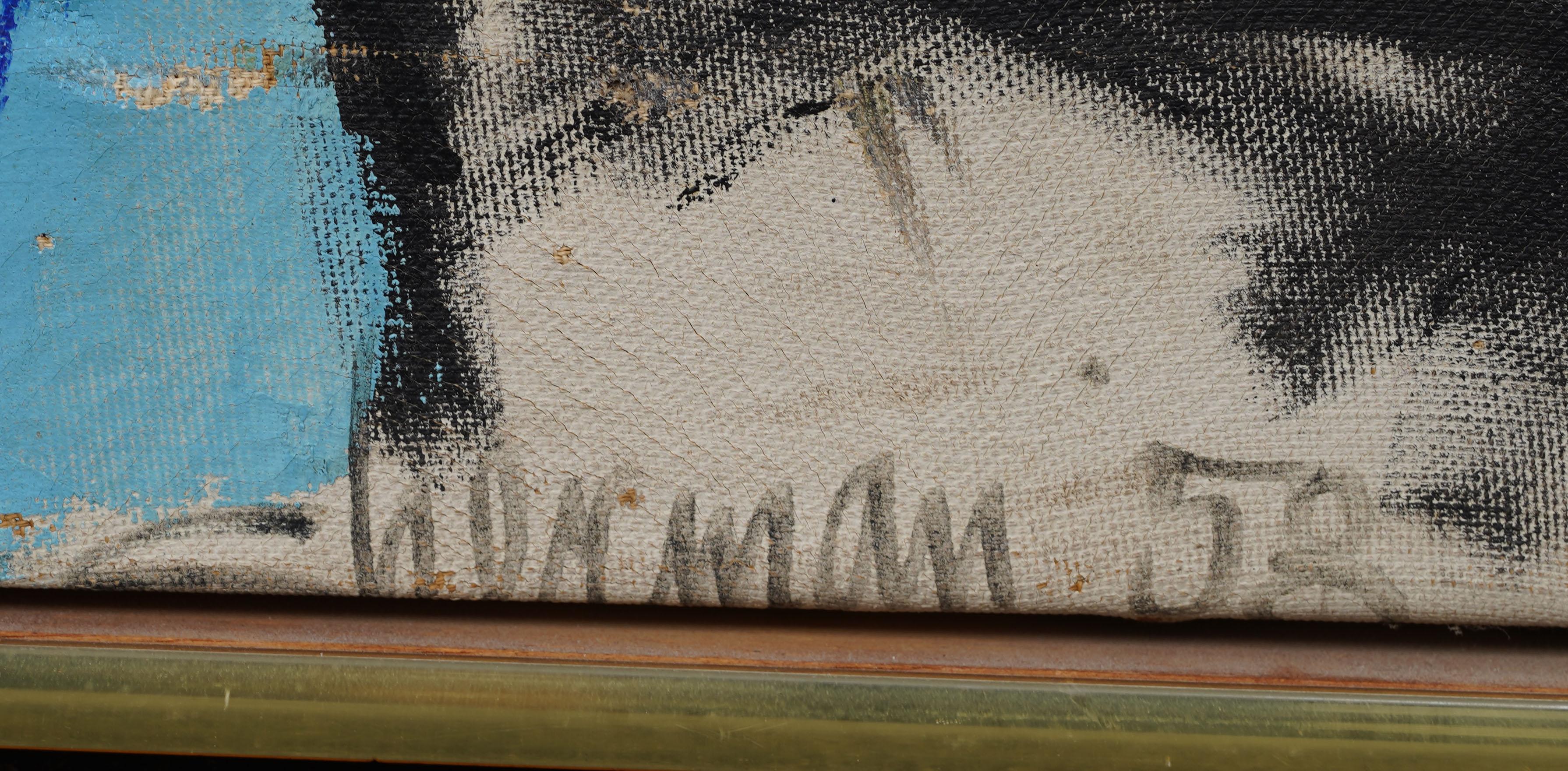 Vintage American Modernist Abstract Expressionist Original Oil Painting Encadré en vente 5