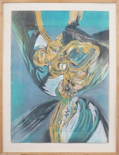 Vintage American Modernist Abstract Expressionist Framed Painting