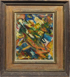 Vintage American Modernist Abstract Expressionist Signed Oil Painting