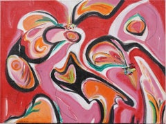 Vintage American Modernist Abstract Expressionist SurrealOil Painting