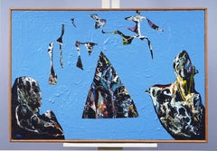 Vintage American Modernist Abstract Framed Original Oil Painting