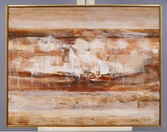 Vintage American Modernist Abstract Framed Original Oil Painting