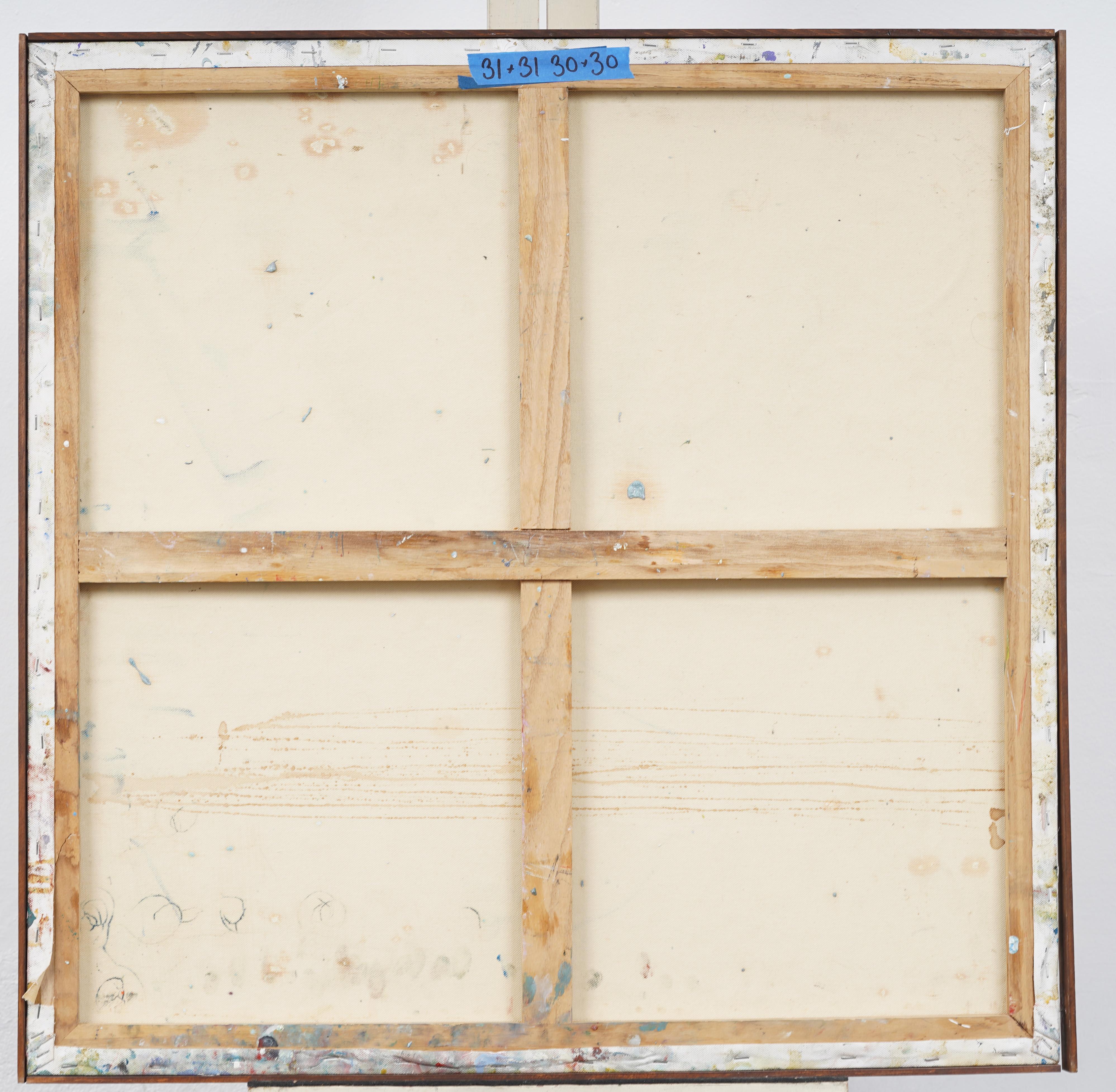 Vintage American Modernist Abstract Framed Original Oil Painting For Sale 2