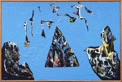 Vintage American Modernist Abstract Framed Original Oil Painting