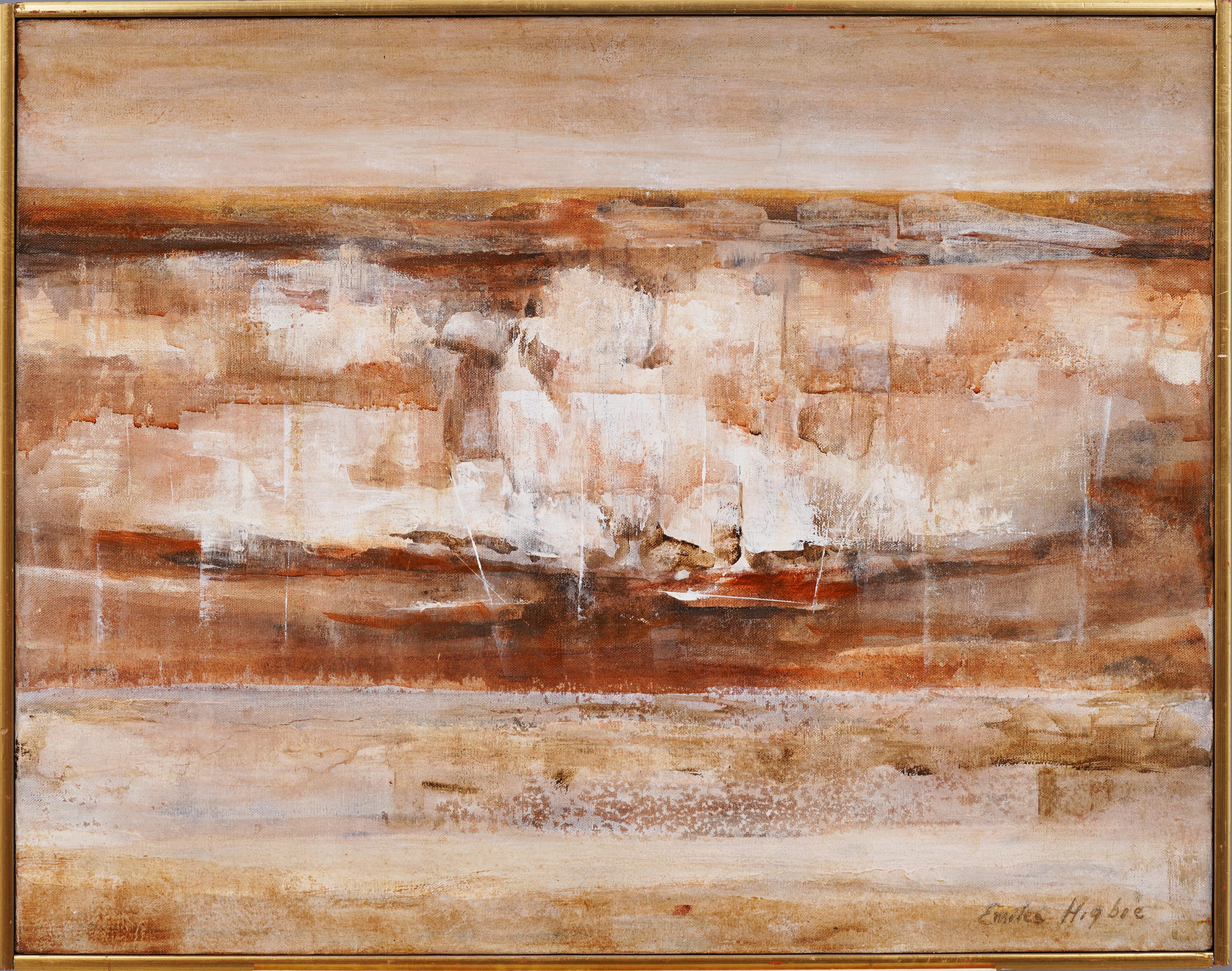 Vintage American Modernist Abstract Framed Original Oil Painting