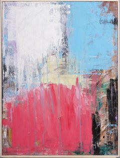 Vintage American Modernist Abstract Framed Original Oil Painting