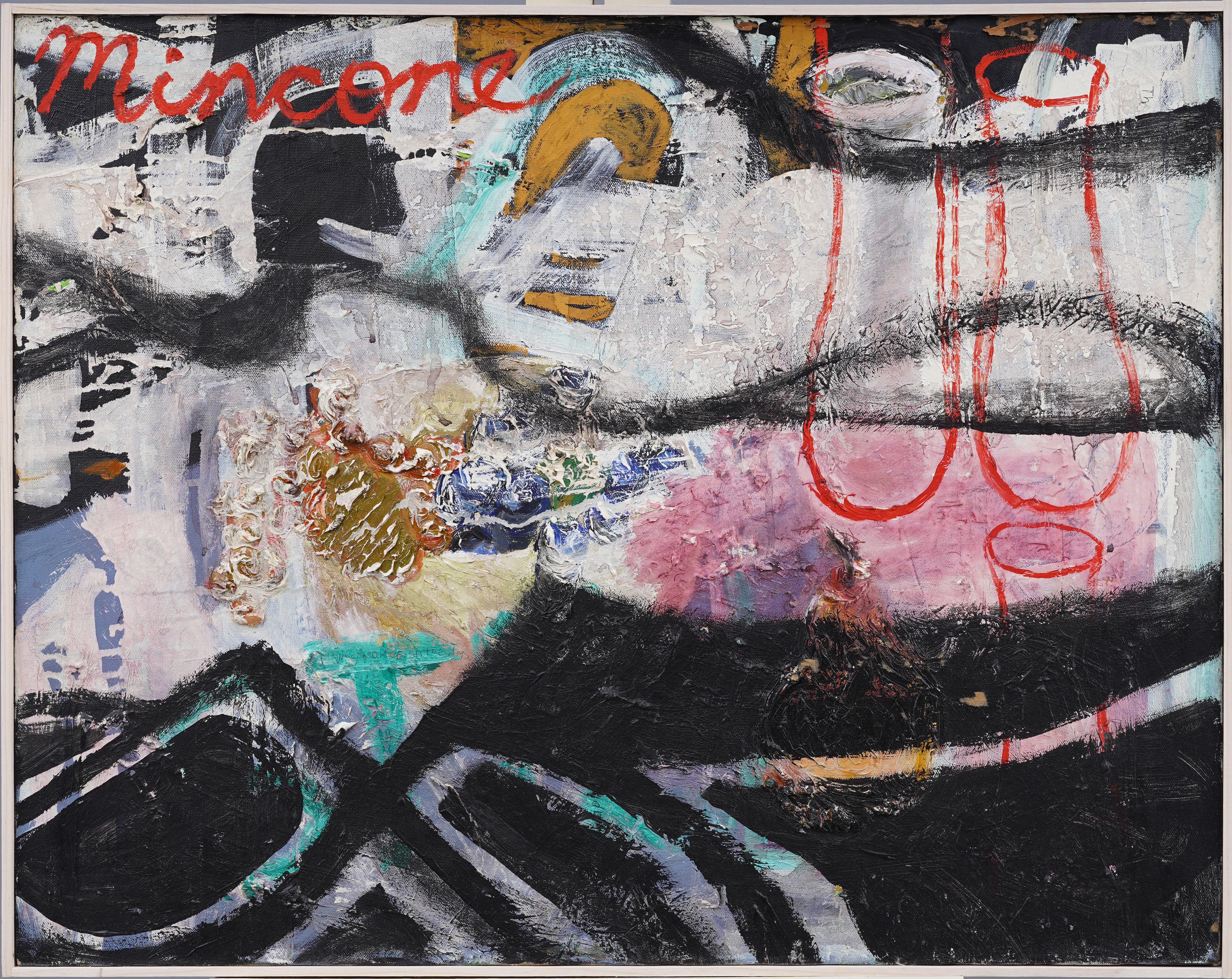 Unknown Abstract Painting - Vintage American Modernist Abstract Framed Original Oil Painting