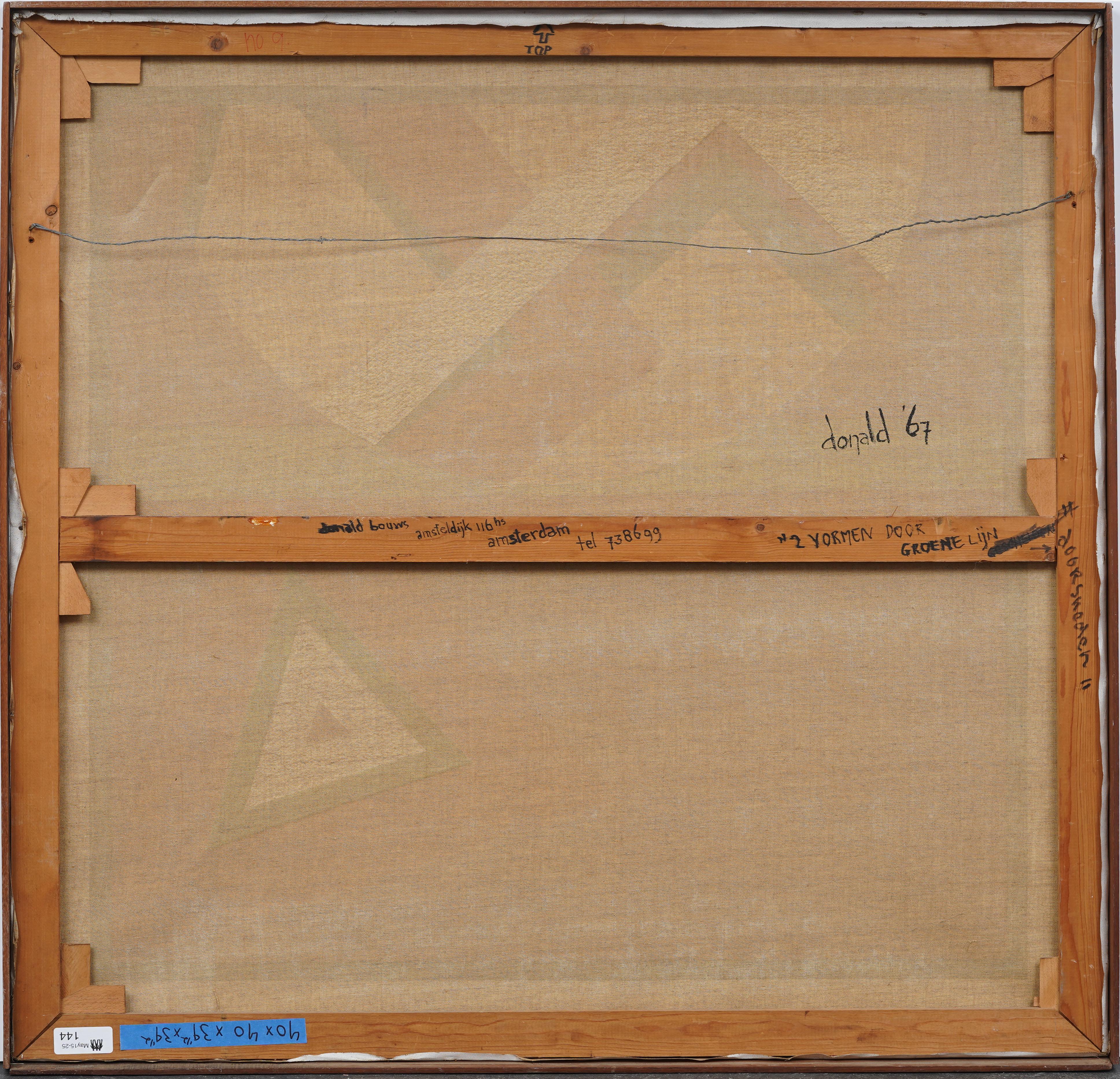 Vintage American Modernist Abstract Geometric Large Framed Original Ölgemälde im Angebot 2