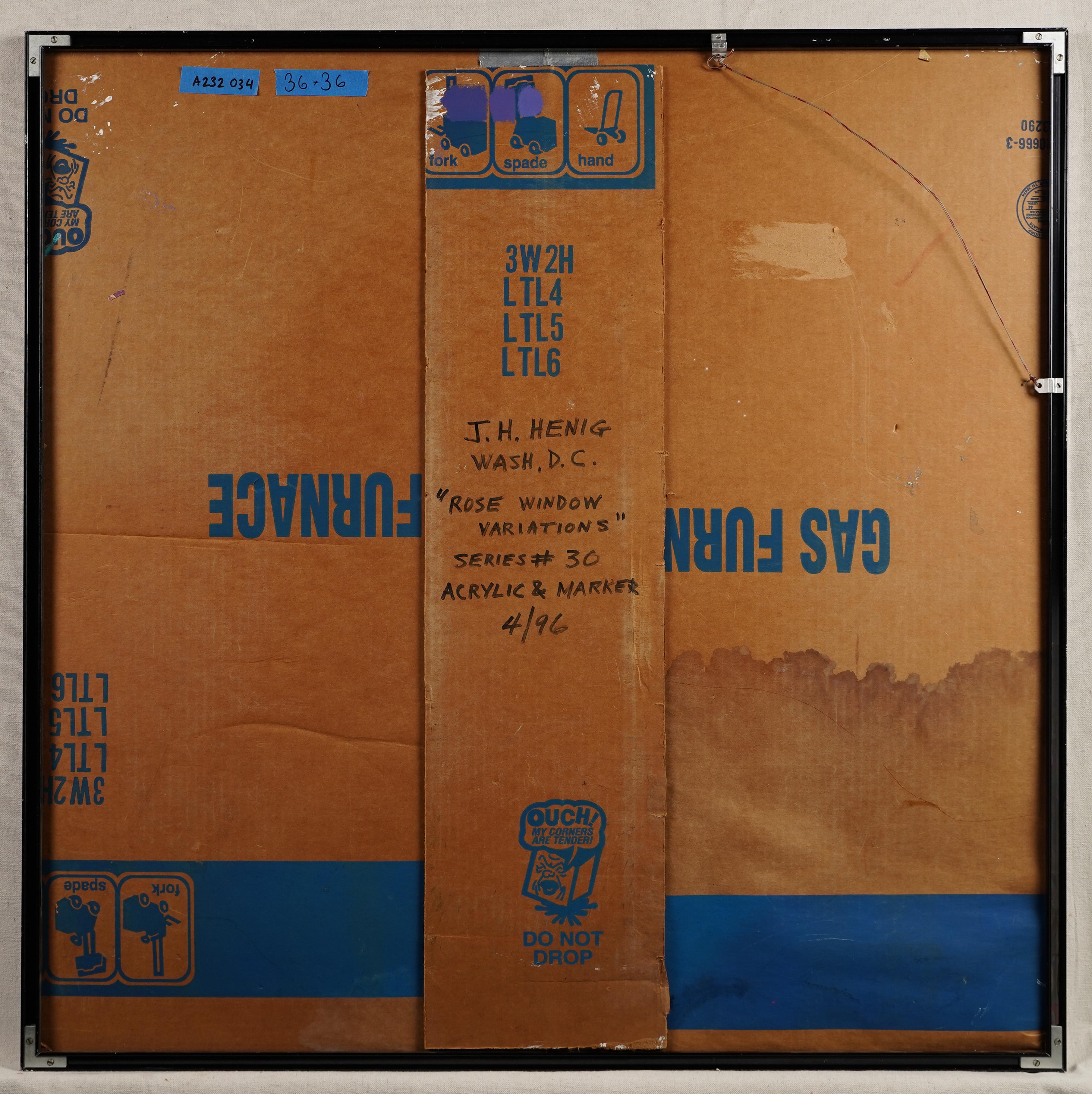 Peinture à l'huile vintage encadrée, géométrique abstraite et moderniste américaine, signée 3