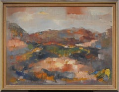 Vintage American Modernist Framed Abstract Expressionist Beach Scene Painting