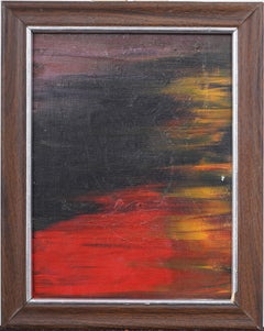 Vintage American Modernist Framed Abstract Expressionist Original Oil Painting