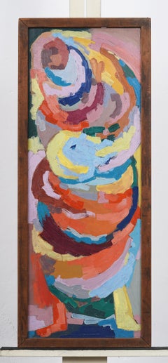 Cuadro abstracto vintage modernista americano enmarcado