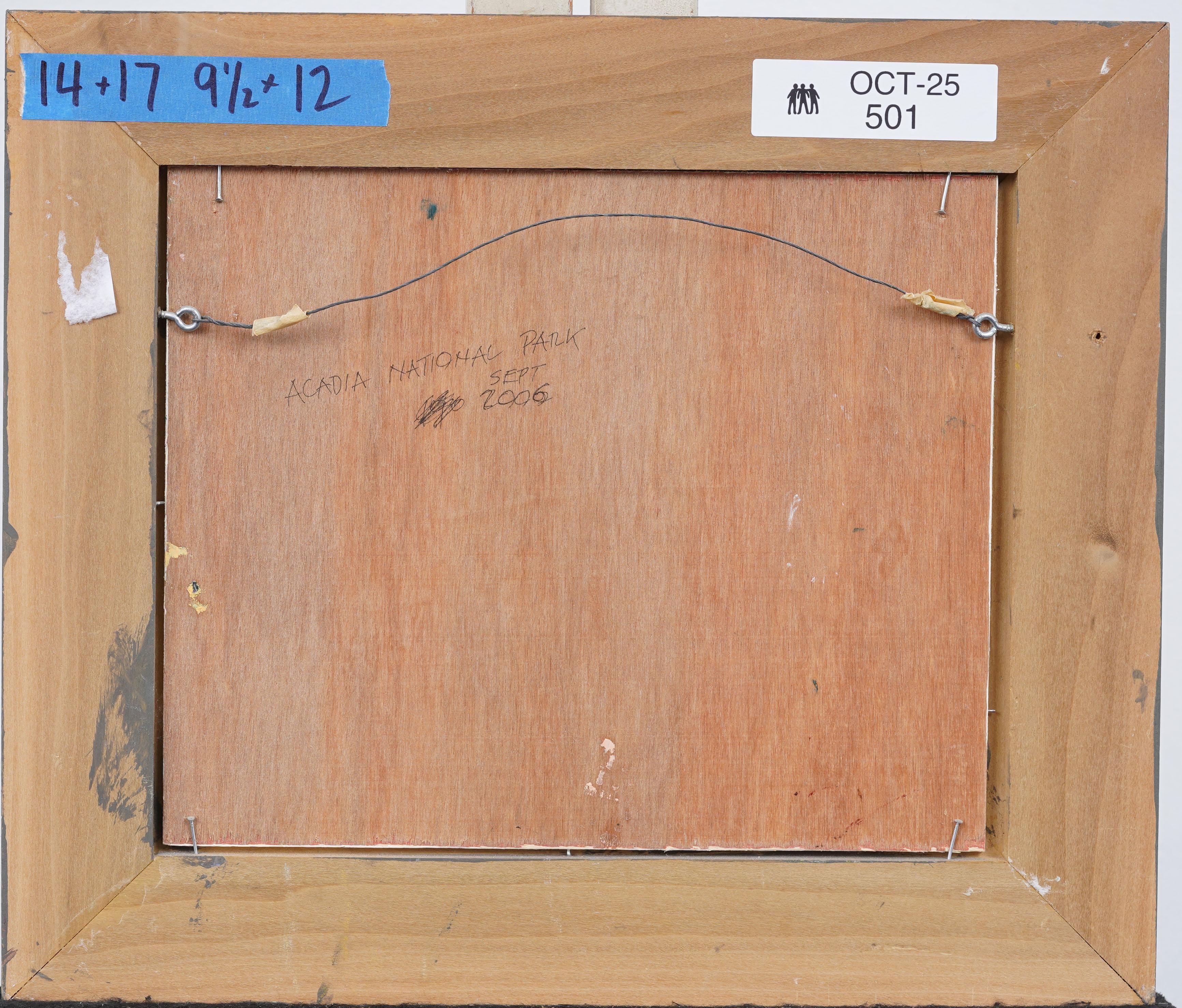 Vintage American Modernist Gerahmte Seelandschaft Signiert Fall River Szene Ölgemälde im Angebot 3