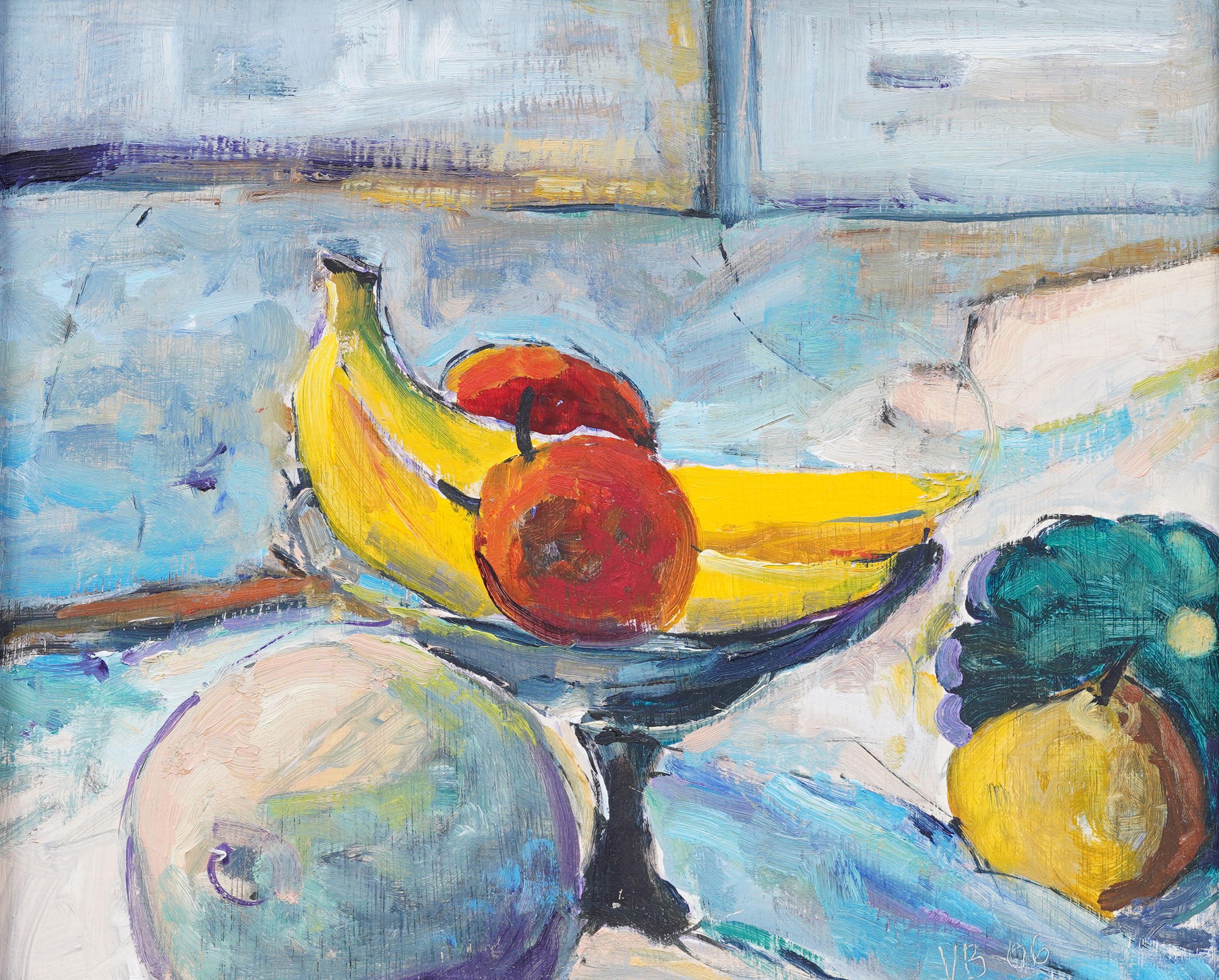 Vintage American Modernist gerahmt signiert Blume Stillleben  Ölgemälde (Moderne), Painting, von Unknown