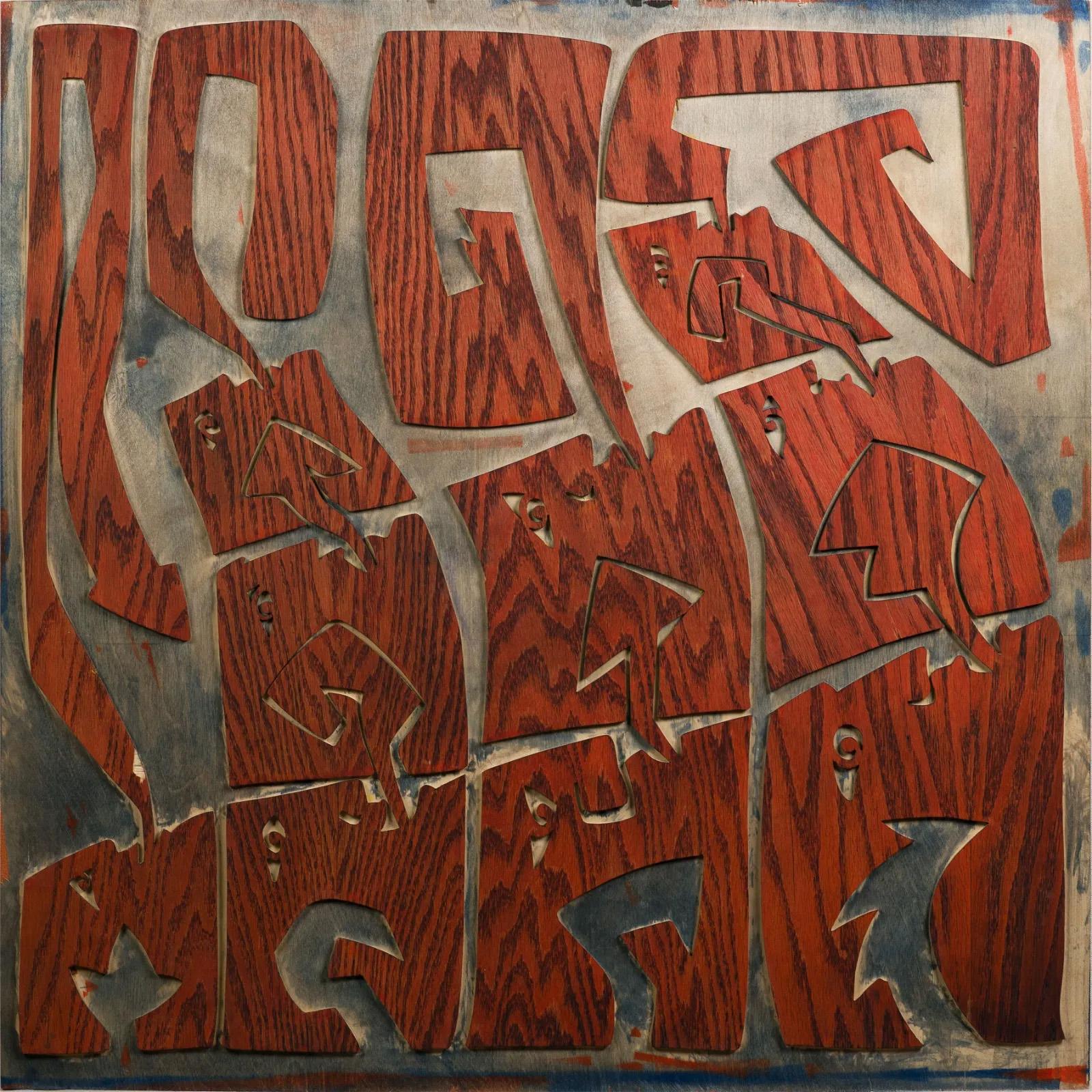 Vintage Modernista Americano Mid Century Astratto Assemblaggio Originale Arte Moderna - Painting di Unknown