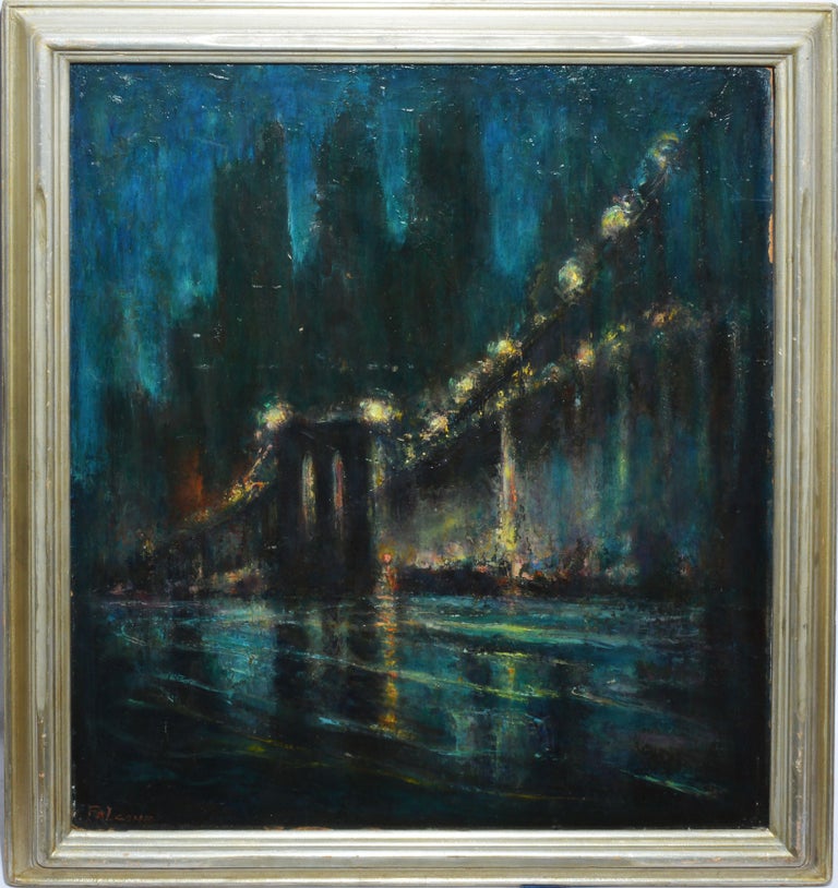 Unknown Vintage American Modernist Oil Painting Brooklyn