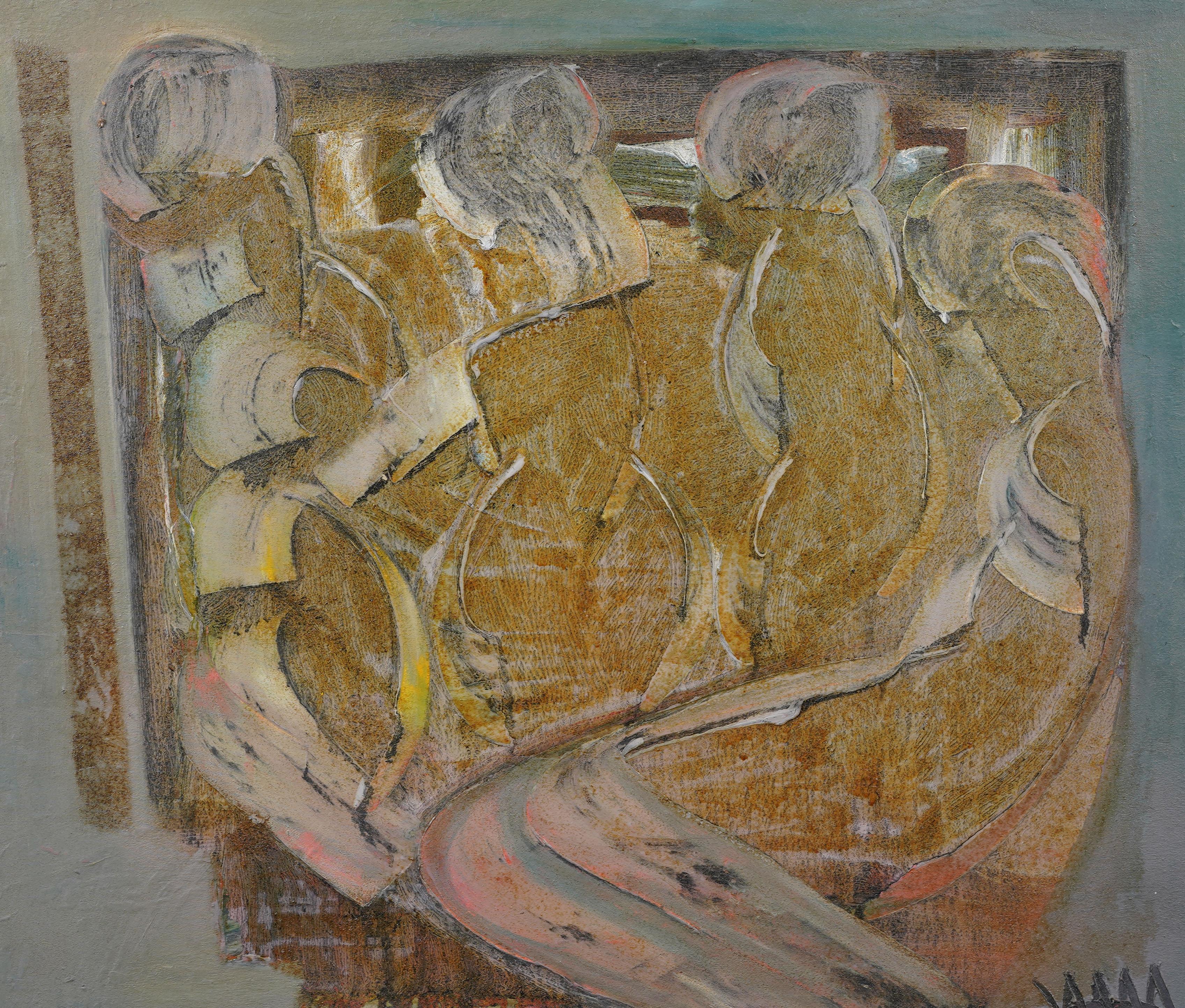 Pittura ad olio figurativa vintage modernista americana firmata Espressionismo astratto in vendita 1