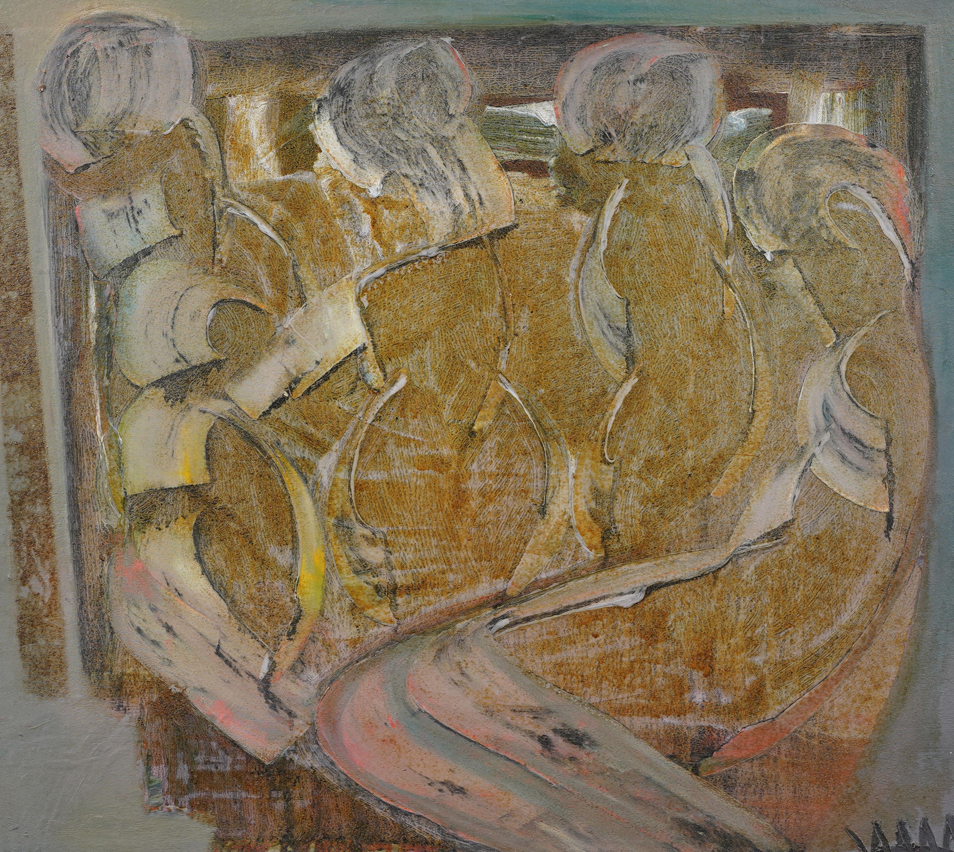 Pittura ad olio figurativa vintage modernista americana firmata Espressionismo astratto in vendita 2