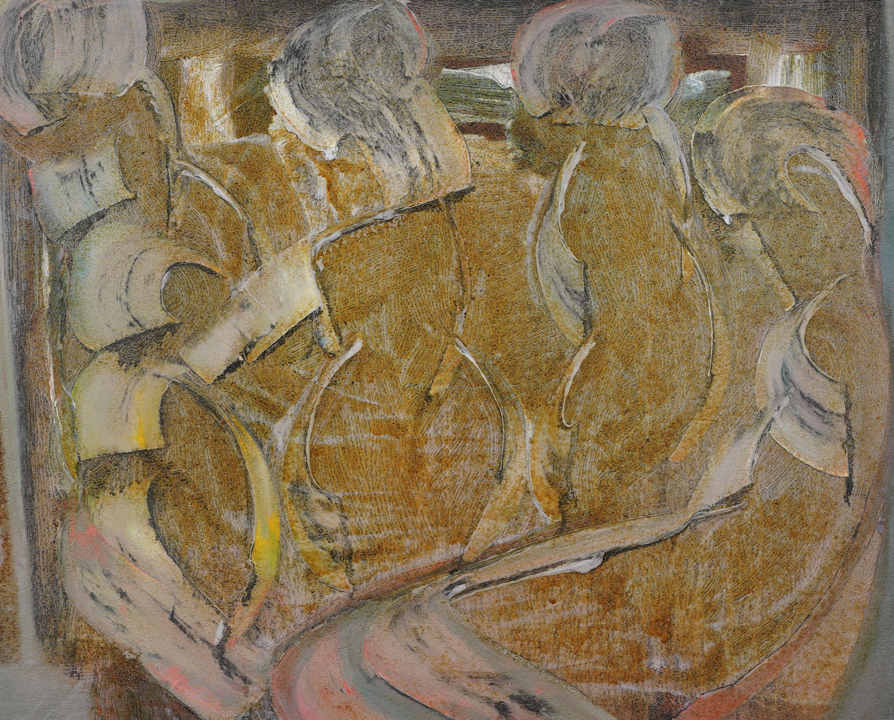 Pittura ad olio figurativa vintage modernista americana firmata Espressionismo astratto in vendita 3