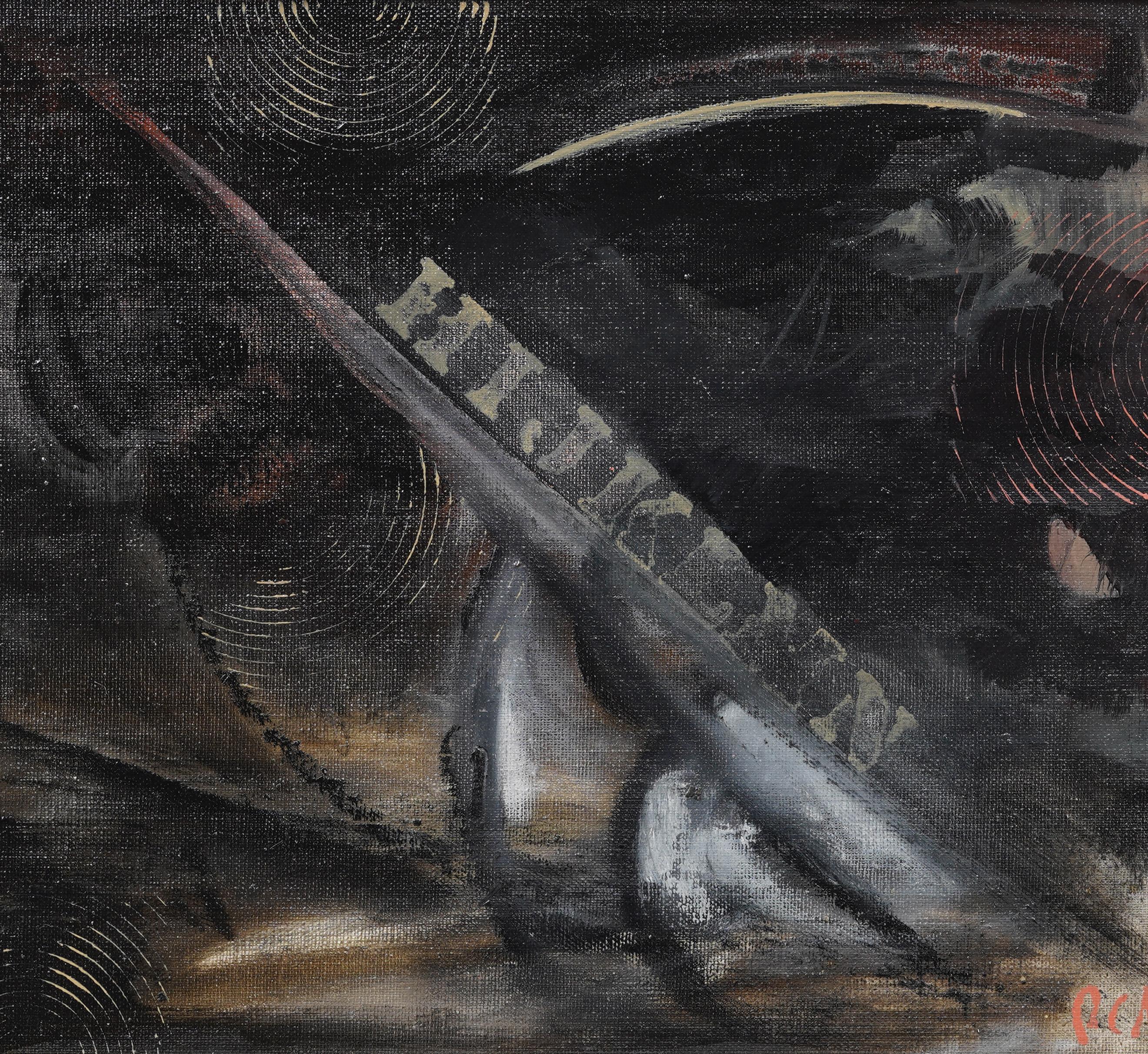 Vintage American Modernist Signed Abstract Expressionist Framed Oil Painting For Sale 3