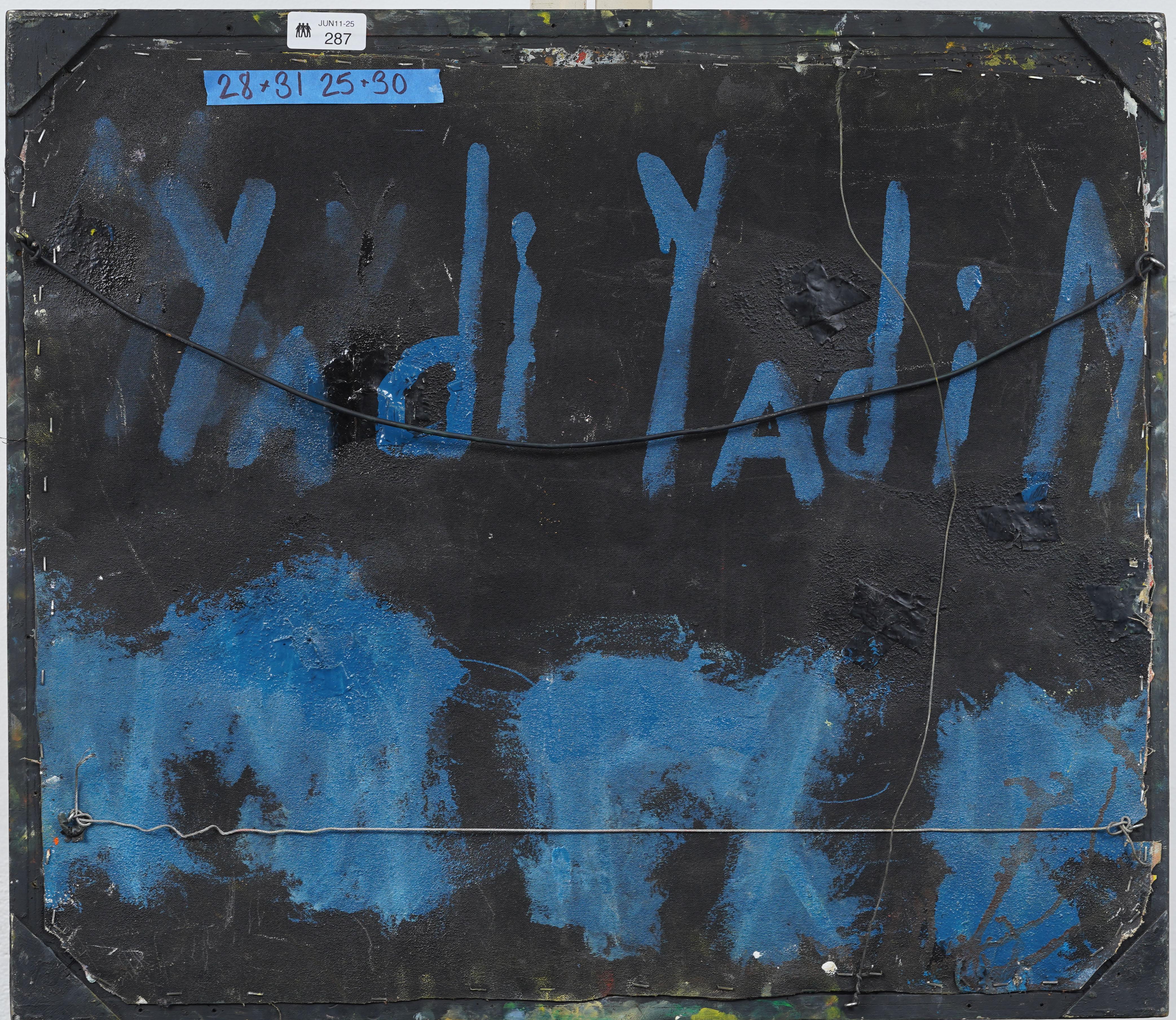 Vintage American Modernist Signed Abstract Expressionist Framed Oil Painting For Sale 4