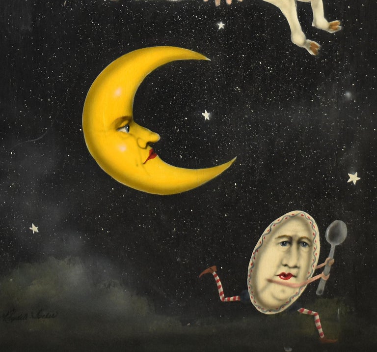 Unknown Vintage American Modernist Surreal Allegorical Cow