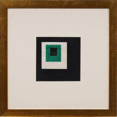 Vintage American New York School Abstract Geometric Signed Original Painting