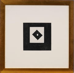 Vintage New York School Abstract Geometric Signed Original Painting