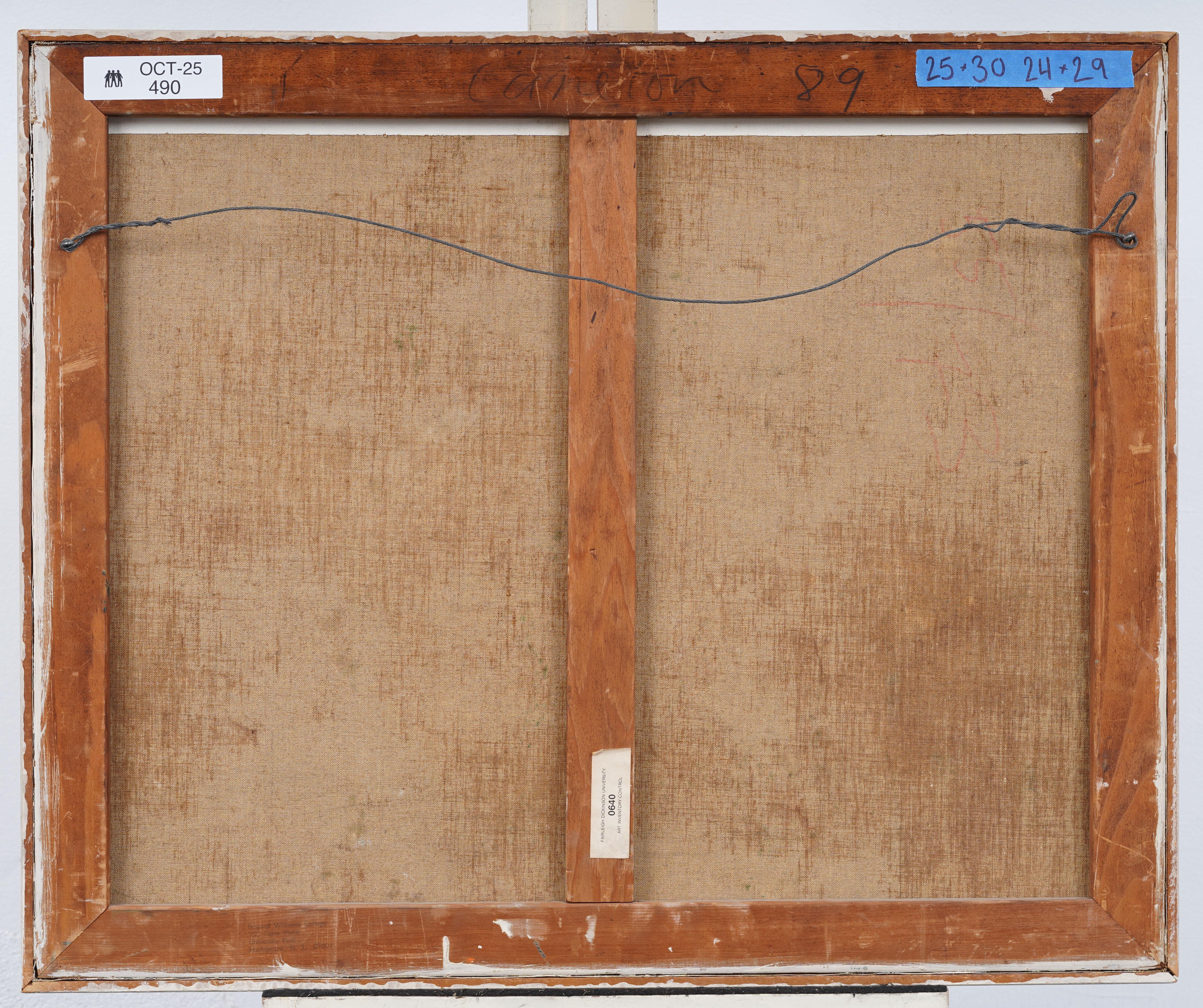 Vintage American Post Impressionist Woman and Bird Encadré Peinture à l'huile en vente 1