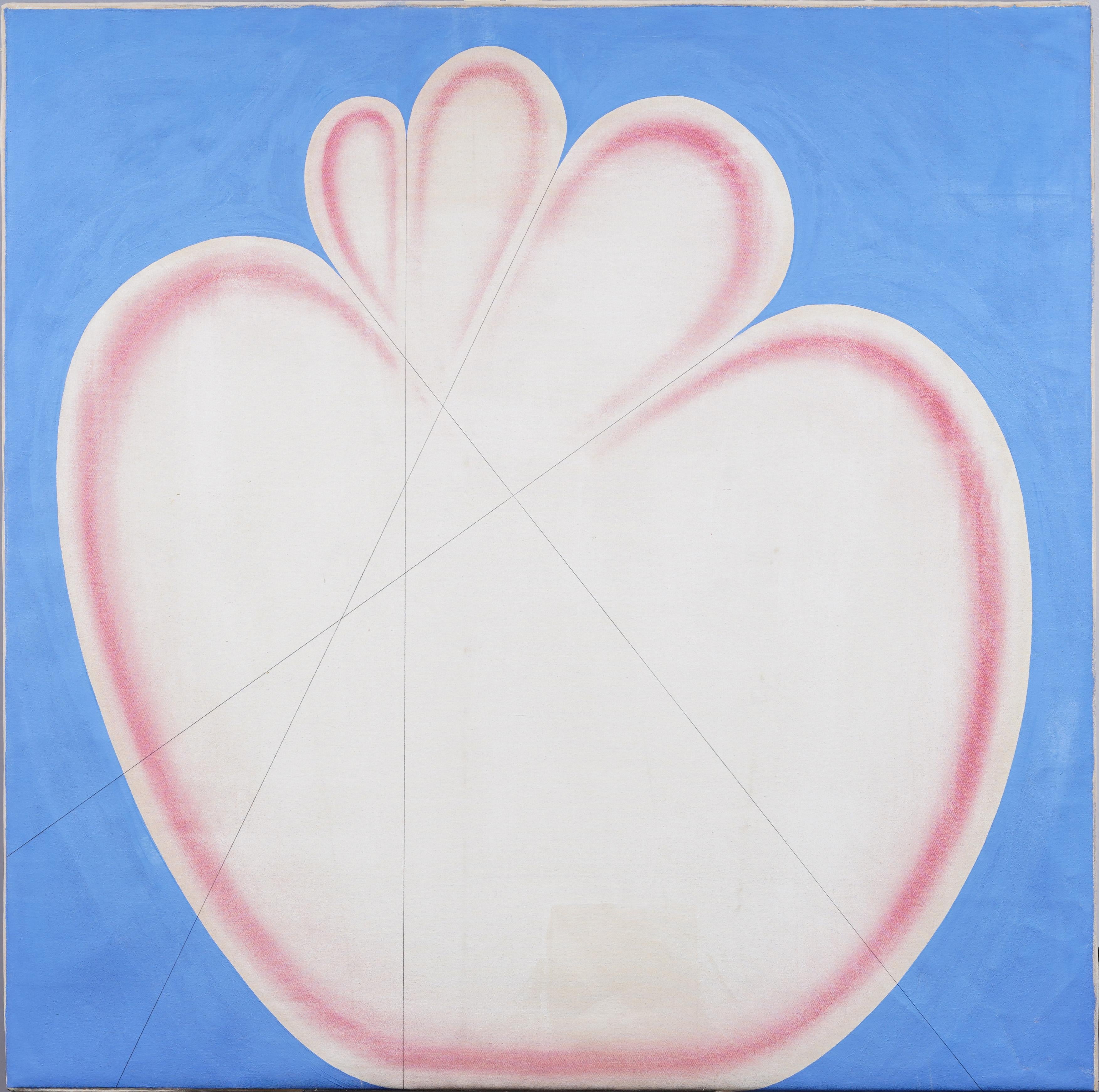 Peinture à l'huile abstraite moderniste psychédélique américaine vintage