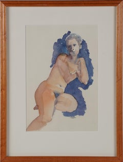 Vintage American School Boudoir Scene Nude Female Interior Portrait Painting