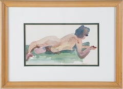 Vintage American School Boudoir Scene Nude Female Interior Portrait Painting