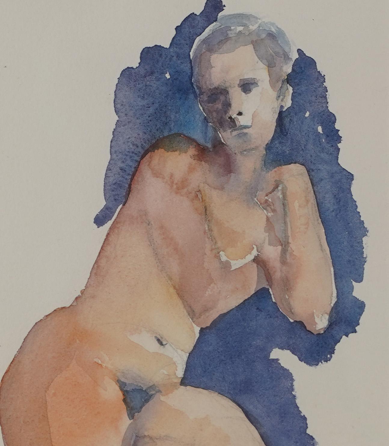 Vintage American School Boudoir Scene Nude Female Interior Portrait Painting  3