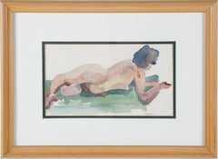 Vintage American School Boudoir Scene Nude Female Interior Portrait Painting 