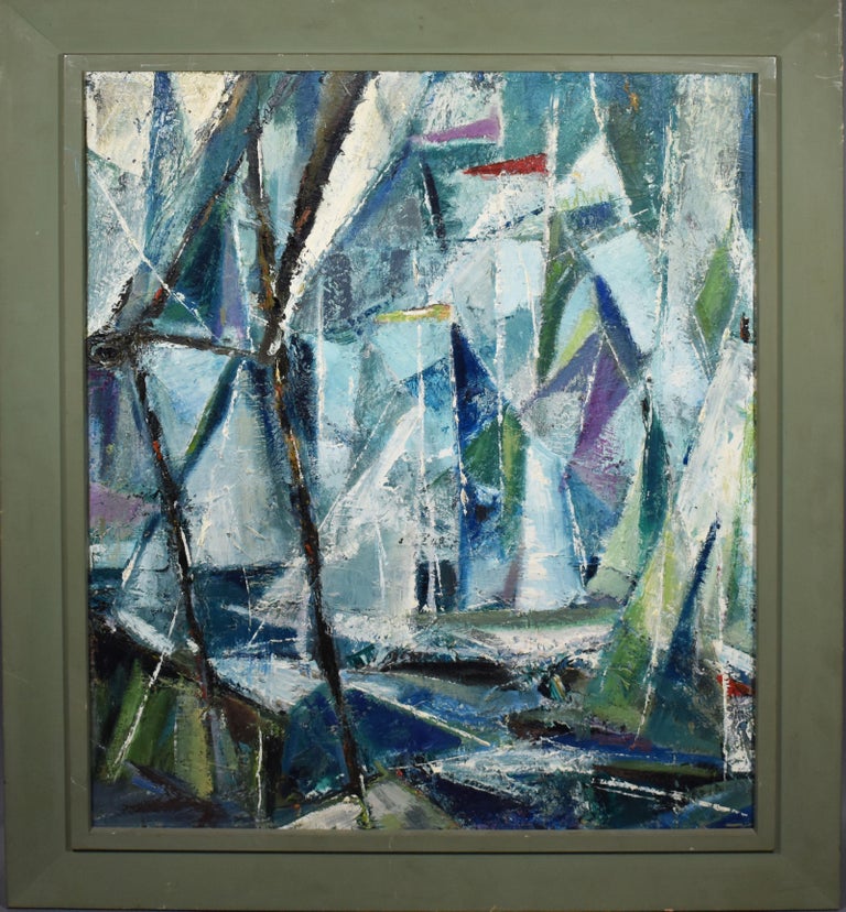 Unknown Vintage American School Cubist Abstract Original Mid