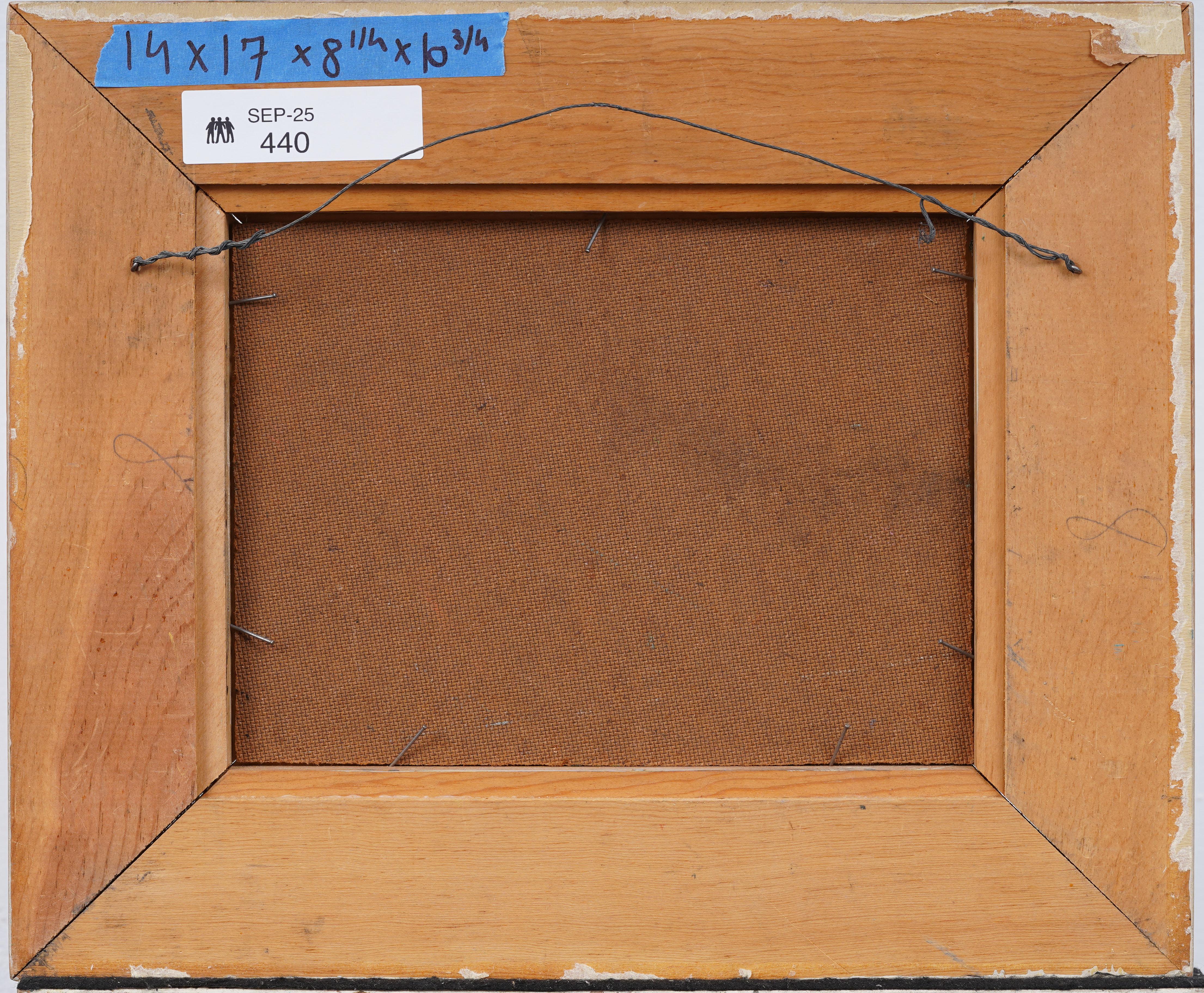 Vintage American School Modernist Abstract Seascape Framed Oil Painting For Sale 4