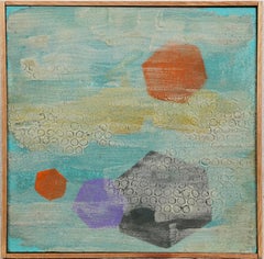 Vintage American School Modernist Geometric Abstract New York School Painting