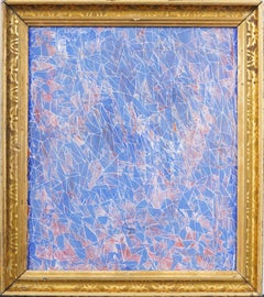 Quadro espressionista astratto d'epoca di scuola americana modernista con cornice dorata