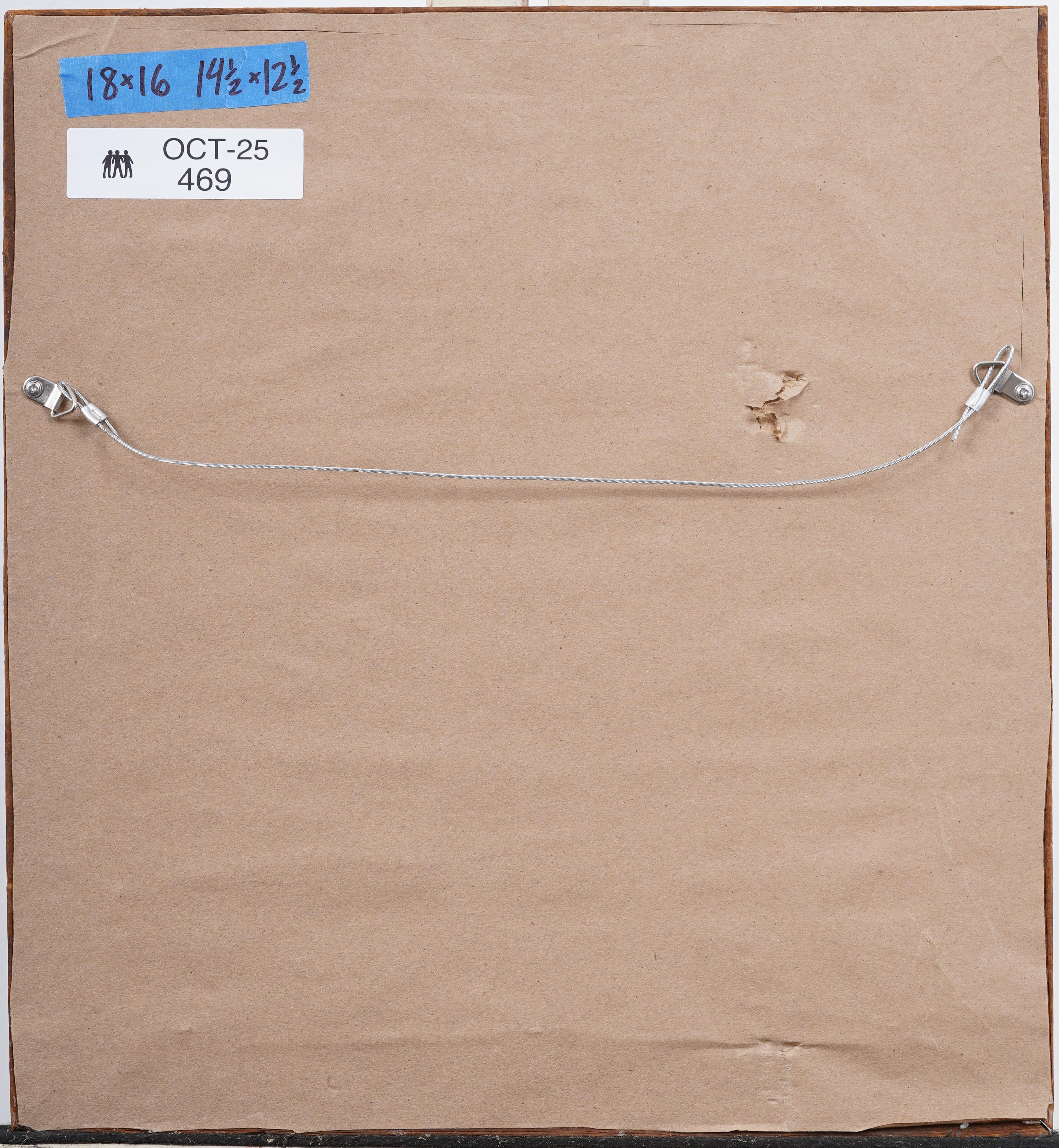 Vintage American School Modernist Gilt Framed Abstract Expressionist Painting For Sale 4