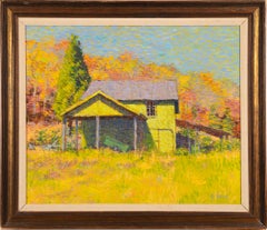 Vintage American School Modernist Old Lyme Connecticut New England Oil Painting