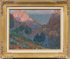 Vintage American School Western Seascape Fauvist Modern Framed Oil Painting