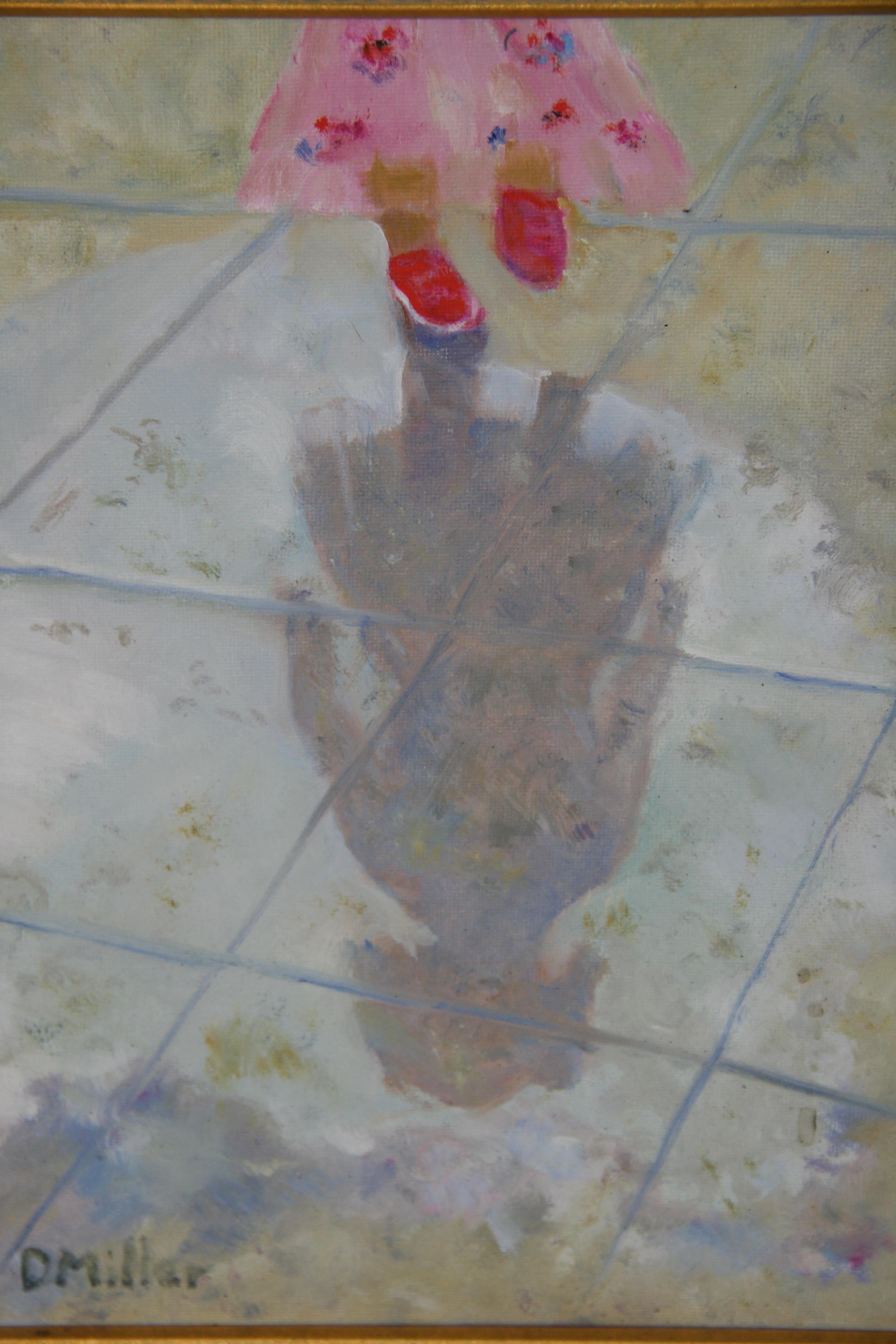 Jeune fille américaine vintage  Peinture figurative Reflections Of an Older Me 1985 en vente 1
