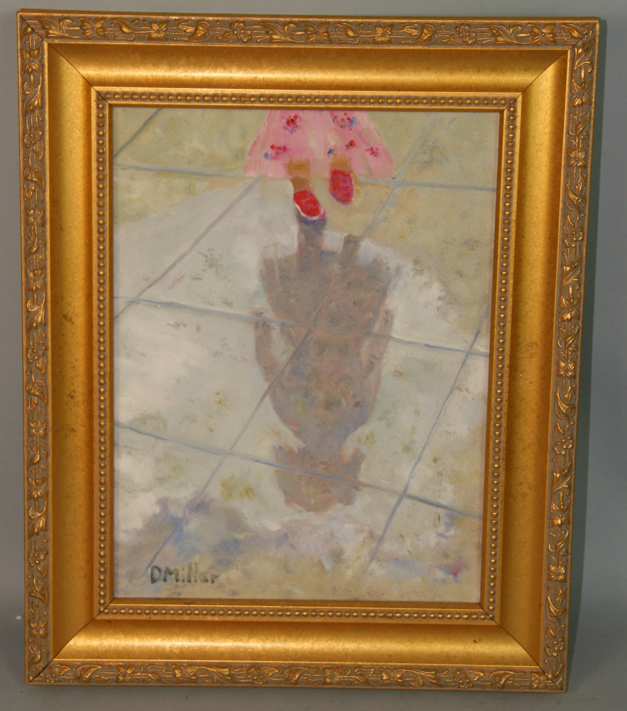 5027 Impressionist painting  
Gilt Frame
Signed D.Miller  
Image size 12x8.5"