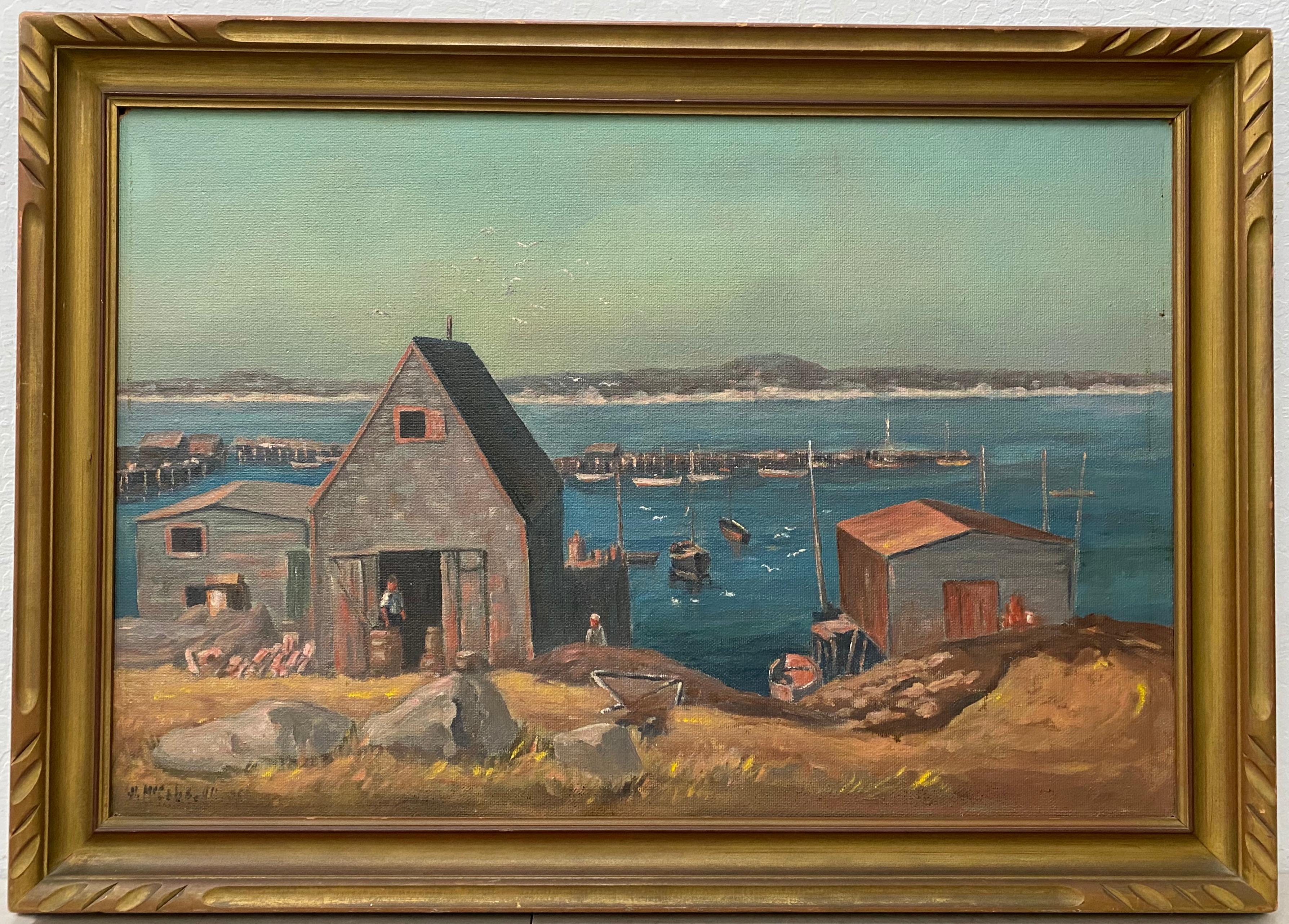 Vintage "Bodega View" Original Oil Painting by McCabe C.1941
