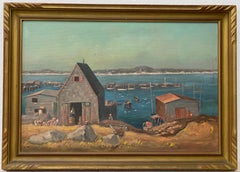 Antique "Bodega View" Original Oil Painting by McCabe C.1941