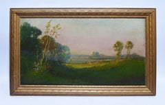Vintage California Sunset Valley Signed Landscape Oil Painting