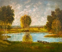 Vintage Country Landscape Oil Painting by Wittenberg c.1947