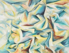 Vintage Kubistisches abstraktes signiertes gerahmtes Ölgemälde, Mid-Century Modern, Vintage